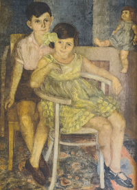 A lost painting depicting Hanuš Reichsfeld and his sister Eva. The painting was found in Uherské Hradiště
