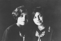 The witness's mother Helena (left) with her sister Blažena, 1931 