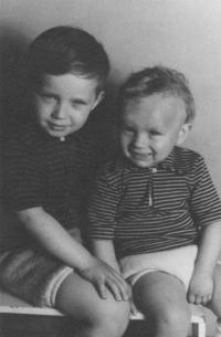 Petr (left) with his brother, Prague, 1951 
