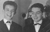 With his friend Vilém Nacher at dance class, Prague, 1963