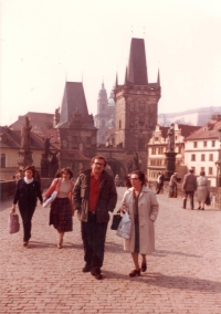 With his aunt Edith from Sweden on a visit to Prague and Hlasiv, 1987 