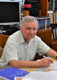 Alexander Štrba during recording an interview 