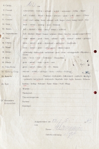 List, který byl pamětníkovi vystaven v r. 1943 při nástupu do vězení Straubing v Bavorsku.