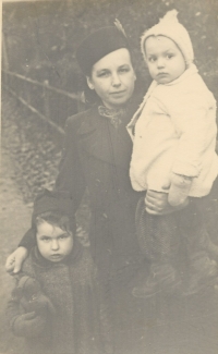 With mother Milada and sister Jana, 1944