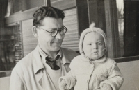 With his father Jan, 1944