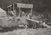 Skautský tábor Arnoštov – táborové stavby, 1950