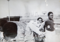 Children playing at the Fim Motel