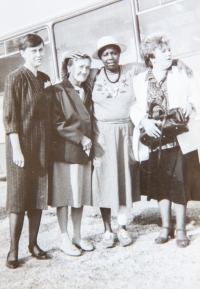 Josephine bidding farewell to the Slovak staff on the departure day