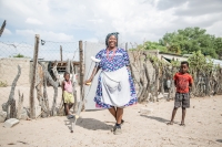 Josephine in front of her house