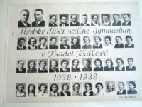 Maturitní tablo, Hana druhá zleva v druhé řadě odshora, rok 1939