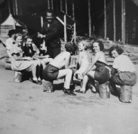 Hana as girl scout at summer camp in Orlické Mountains