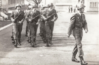 During the ceremonial march at the tank regiment in Strašice, Autumn 1984