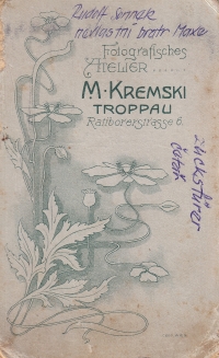 Zadní strana fotografie strýce Rudolfa