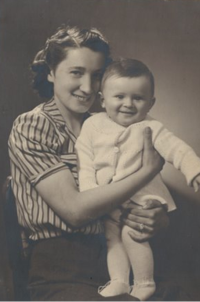 Miloš Kubíček with his mum