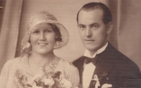 Wedding photo of Zdeněk Musil's parents, 28 June 1930