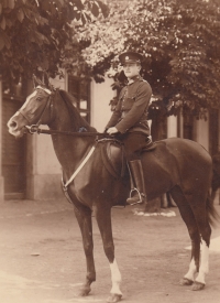 Father Josef Cvejn served mandatory military service with the cavalry regiment in Košice, the 30s 