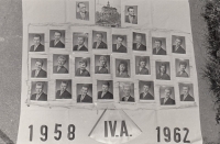 Graduation tableau from the Náchod industrial school, 1962 