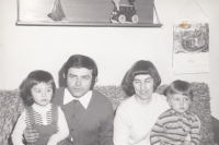 Václav and Věra Cvejn with their sons Petr and Michal, 1979 