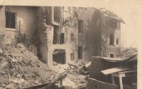 Karlov after the air raid in 1945