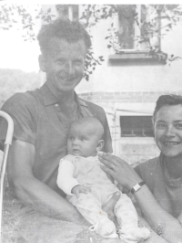 Lucie and Radislav Janota with their first-born daughter Lucie, 1957
