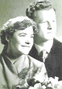 Lucie and Radislav Janota, wedding on 29 July 1956