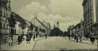 A photograph of the town of Domažlice from 1918