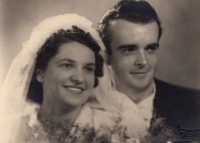 Svatební foto Věry a Františka Tučkových, rok 1950