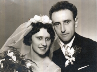 With his wife Jana, wedding photo, Vsetín, 1962