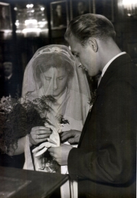 Wedding to Ing. Jiří Rozehnal, 1956