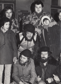 Dušan Leitgeb (nahoře uprostřed) v Adršpachu 