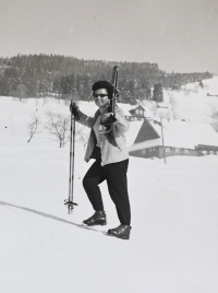 Pamětnice na horách jako nadšená lyžařka