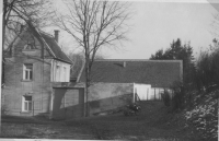 Former mill near Telč - new home of the Bouzek family, 1958