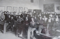 Francoise London ve škole Hany Benešové, Praha 1952