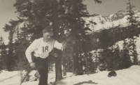František Kalous na sokolských závodech na Štrbském plese, trasa 50 km, 1932