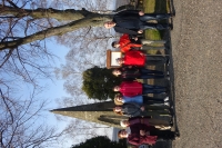 At the memorial to deceased partisans in Březnice with the team from Okružní Zlín primary school