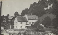 Kalousův dům v Kunvaldě, bývalý mlýn, kolem roku 1960