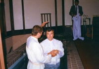 Křest u baptistů v Lovosicích, cca 1993
