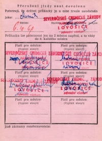 Průkazka na autobus (druhá strana)