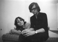Se svou ženou v Liberci, 1975