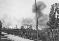 Bombardment of Litoměřice by the Red Army on May 10, 1945, a unique photograph shows the view of the roofs of Litoměřice from the bridge over the Elbe river. Bombs destroyed, for example, the gymnasium in Jezuitská Street, where Josef Jugmann taught Czech in the years 1799–1815 (photo: Karel Šanda)