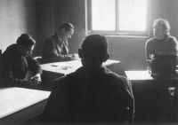 The trial of Heinrich Jöckel, commander of the Gestapo prison Small Fortress in Terezín, in Litoměřice in October 1946. Photo: Karel Šanda