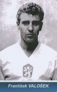 František Valošek on the jubilee card for the 1964 Olympics in Tokyo