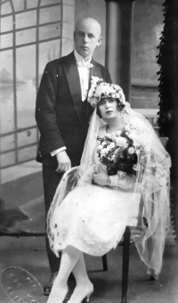 Wedding of Josef Martinovský and Marie, Kneruty, 1926