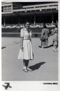 Marie Garajová v lázních Luhačovice, 1948