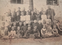 Mother's school photo, third row from the bottom, second from the right, circa 1921
