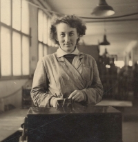Bozena announced the best worker of OEZ Letohrad for the year 1953
