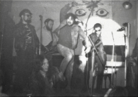 Concert in Dasnice, 1988, in the photo Dino Vopálka and the band Umělá hmotá