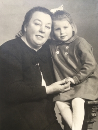 Hana with her grandmother Anna Blažková, 1948