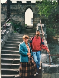 Hana and Karel Hajn at the Valdštejn castle, 1996