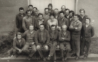 Her husband Jan Kubíček (bottom middle) in the OEZ Letohrad work team